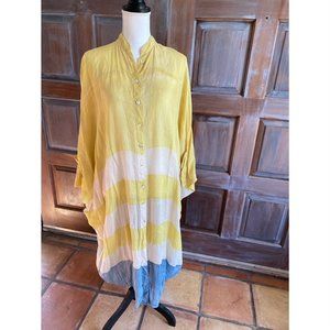 NWT Gilda Midani Patterned Linen Striped Dress O/S